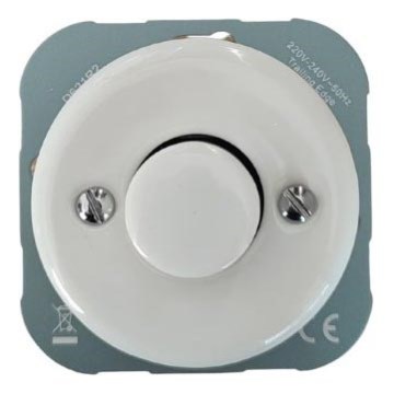 Bohemia-Design - Porcelánový retro stmievač bez rámčeka 250V/10A biela
