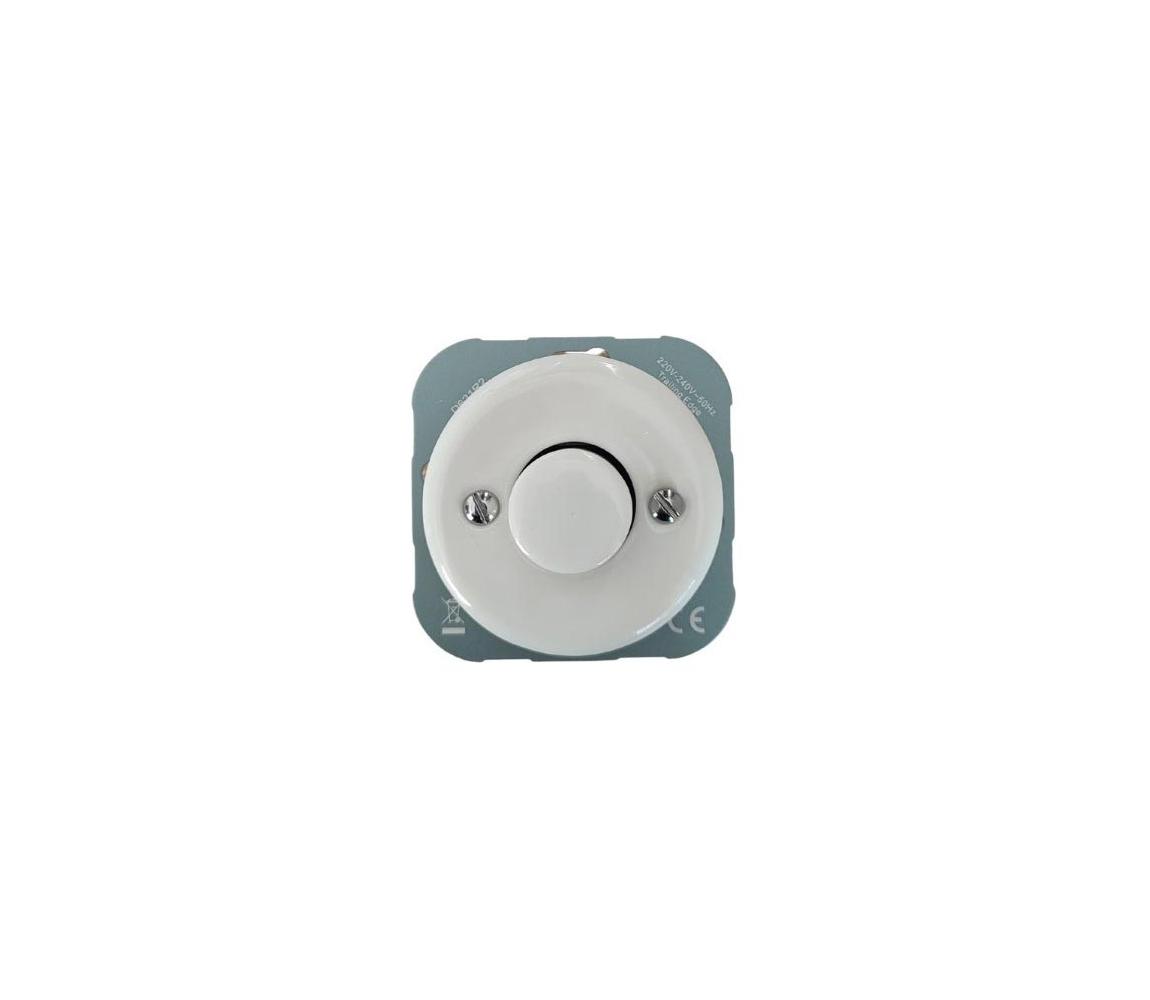 Bohemia-Design - Porcelánový retro stmievač bez rámčeka 250V/10A biela DMAX-W