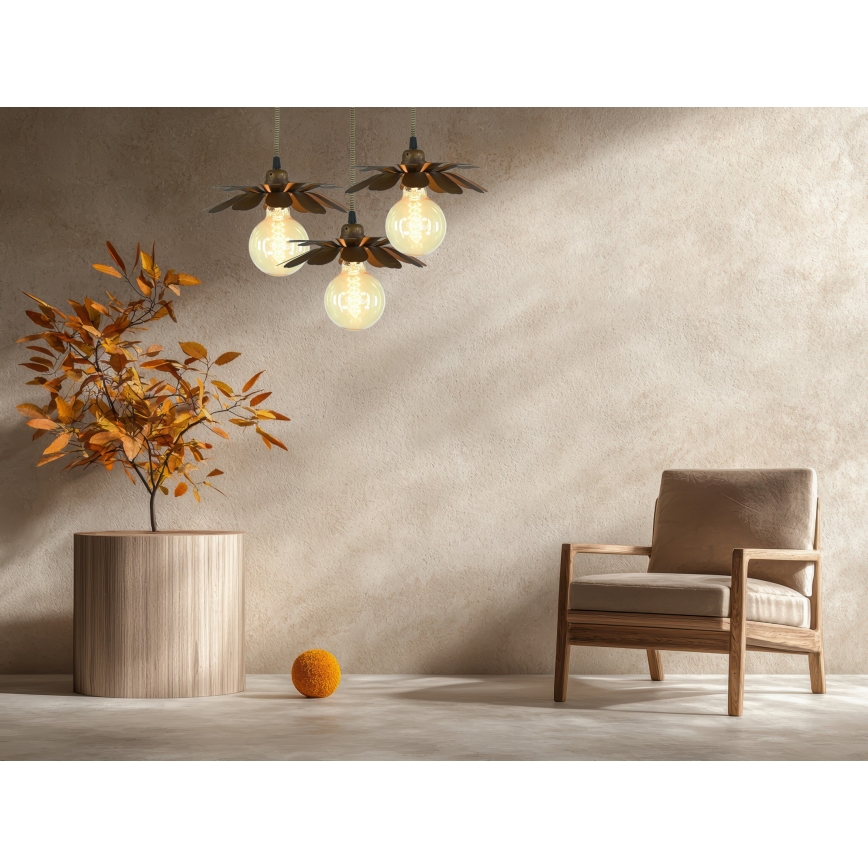 Bohemia-Design - Závesné svietidlo na lankách 1xE27/60W/230V bronzové