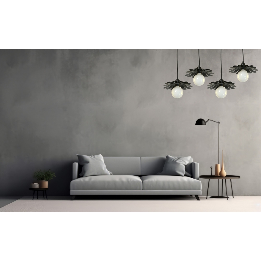 Bohemia-Design - Závesné svietidlo na lankách 1xE27/60W/230V čierna