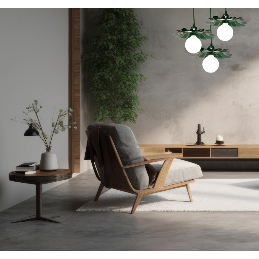 Bohemia-Design - Závesné svietidlo na lanku 1xE27/60W/230V zelená