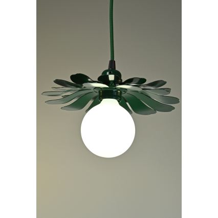 Bohemia-Design - Závesné svietidlo na lanku 1xE27/60W/230V zelená