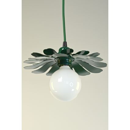 Bohemia-Design - Závesné svietidlo na lanku 1xE27/60W/230V zelená