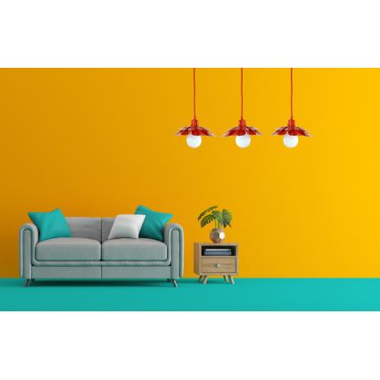 Bohemia-Design - Závesný luster 1xE27/60W/230V, červený