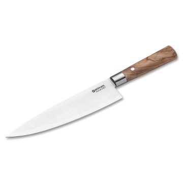 Böker - Damaskový kuchynský nôž DAMAST OLIVE 21,2 cm olivové drevo