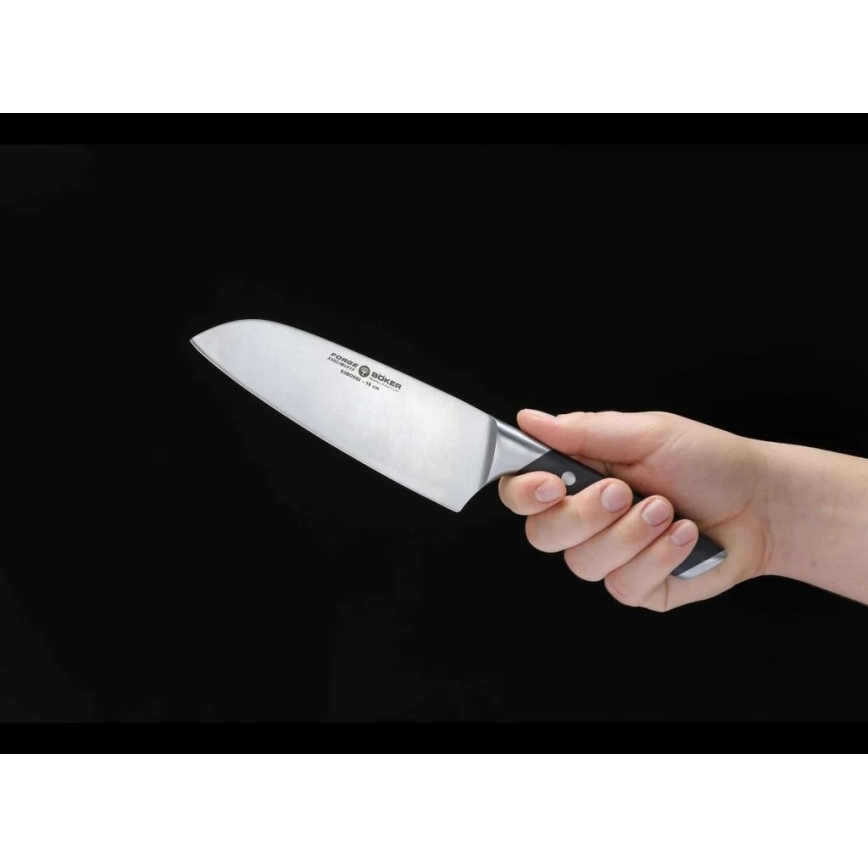 Böker - Kuchynský nôž santoku FORGE 16 cm čierny