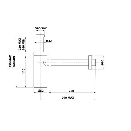 Bonomini - Umývadlový sifón KING lesklý chróm