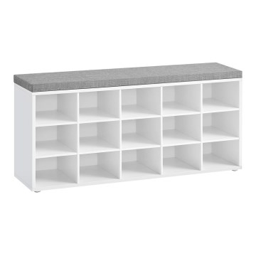 Botník VOREN 105x48x30 cm biela/šedá