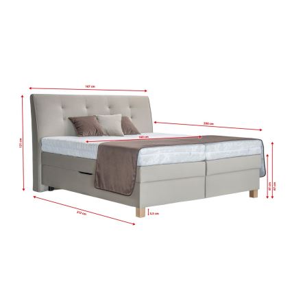 Boxspringová posteľ s matracom BEA 160x200 cm béžová