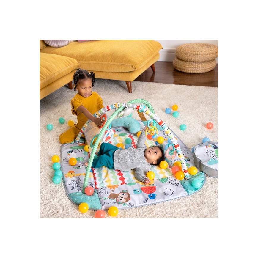 Bright Starts - Detská hracia deka 5v1 YOUR WAY BALL PLAY tyrkysová