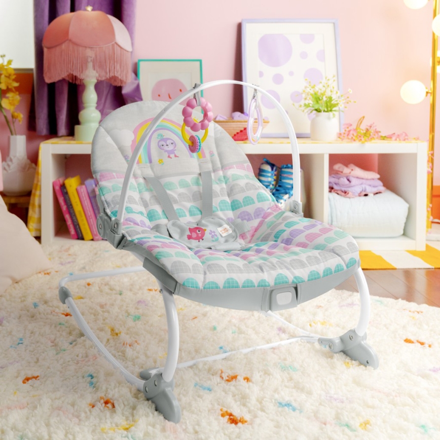 Bright Starts - Detská vibrujúca hojdačka ROSY RAINBOW 1xLR14