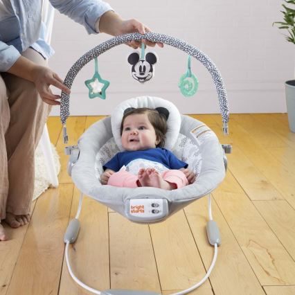 Bright Starts - Detské vibrujúce ležadlo s melódiou MICKEY MOUSE 3xLR14