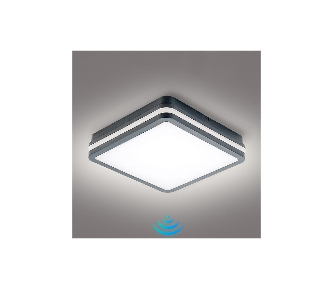 Brilagi - BENE LED vonkajšie svietidlo so senzorom, 24 W, 230 V, 26x26 cm, IP54 BRI051