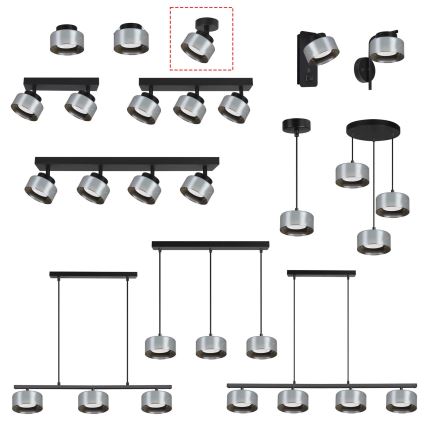 Brilagi - Bodové svietidlo AURA LUX 1xGX53/30W/230V pr. 13 cm čierna/dymová