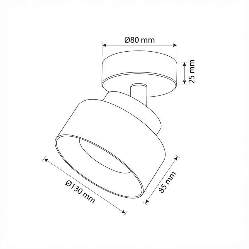 Brilagi - Bodové svietidlo AURA LUX 1xGX53/30W/230V pr. 13 cm čierna/zlatá