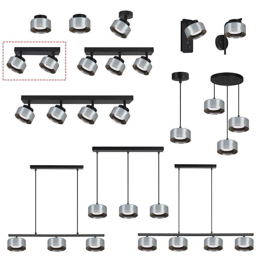 Brilagi - Bodové svietidlo AURA LUX 2xGX53/30W/230V čierna/dymová