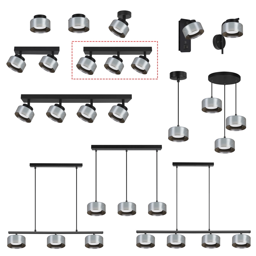Brilagi - Bodové svietidlo AURA LUX 3xGX53/30W/230V čierna/dymová