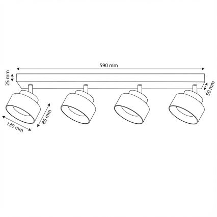 Brilagi - Bodové svietidlo AURA LUX 4xGX53/30W/230V čierna/zlatá