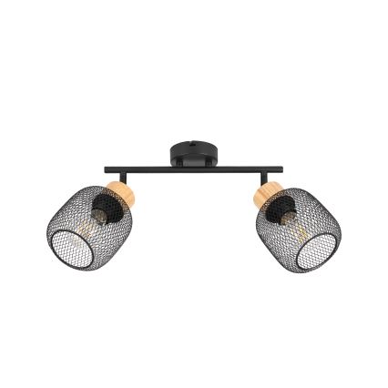 Brilagi - Bodové svietidlo BASKLITE 2xE27/15W/230V drevo/čierna