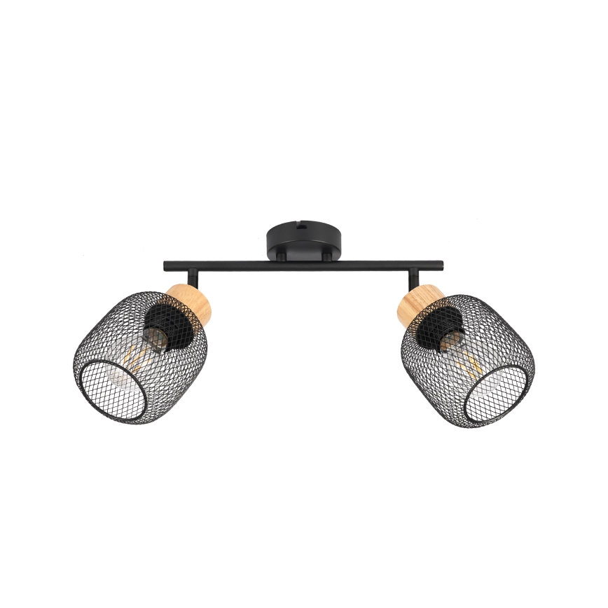 Brilagi - Bodové svietidlo BASKLITE 2xE27/15W/230V drevo/čierna