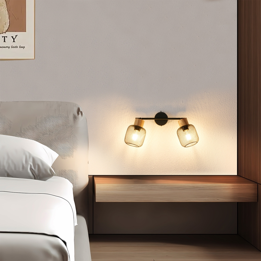 Brilagi - Bodové svietidlo BASKLITE 2xE27/15W/230V kaučukovník/čierna