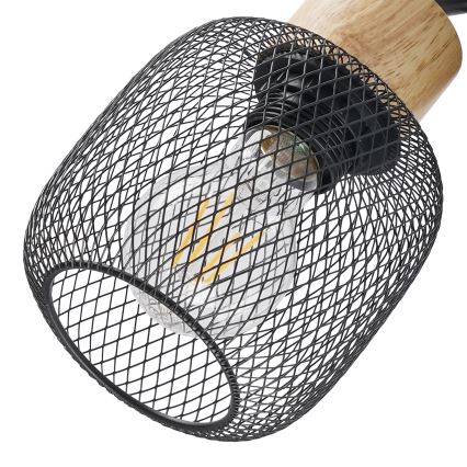 Brilagi - Bodové svietidlo BASKLITE 3xE27/15W/230V drevo/čierna