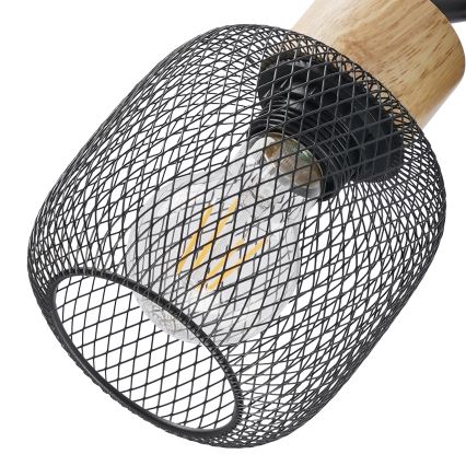 Brilagi - Bodové svietidlo BASKLITE 3xE27/15W/230V drevo/čierne