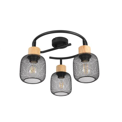 Brilagi - Bodové svietidlo BASKLITE 3xE27/15W/230V kaučukovník/čierna