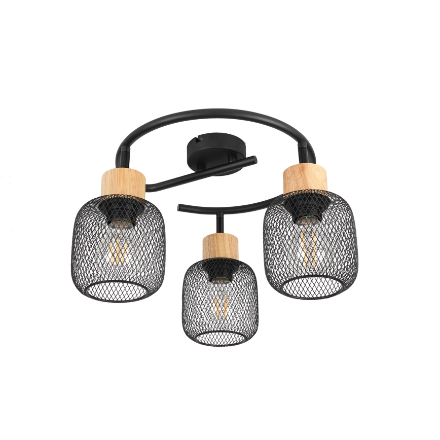 Brilagi - Bodové svietidlo BASKLITE 3xE27/15W/230V kaučukovník/čierna