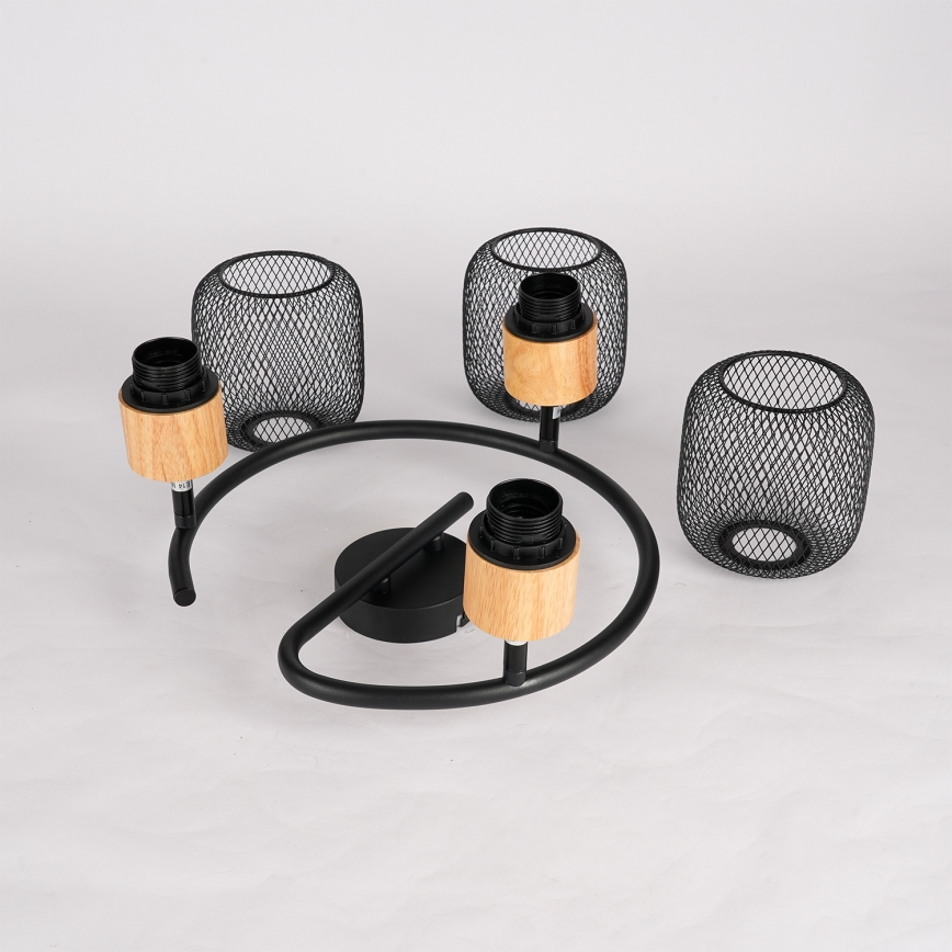 Brilagi - Bodové svietidlo BASKLITE 3xE27/15W/230V kaučukovník/čierna