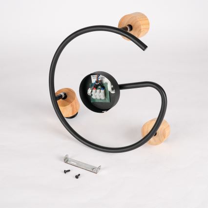 Brilagi - Bodové svietidlo BASKLITE 3xE27/15W/230V kaučukovník/čierna