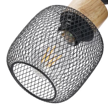 Brilagi - Bodové svietidlo BASKLITE 4xE27/15W/230V drevo/čierna