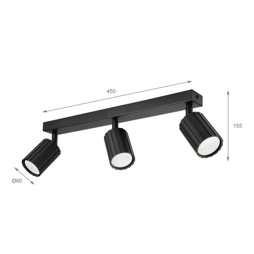 Brilagi - Bodové svietidlo CRISPINA 3xGU10/10W/230V čierna