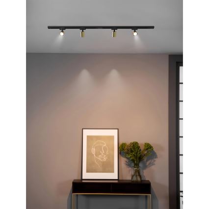 Brilagi - Bodové svietidlo do lištového systému HUSKY 4xGU10/10W/230V čierna/zlatá