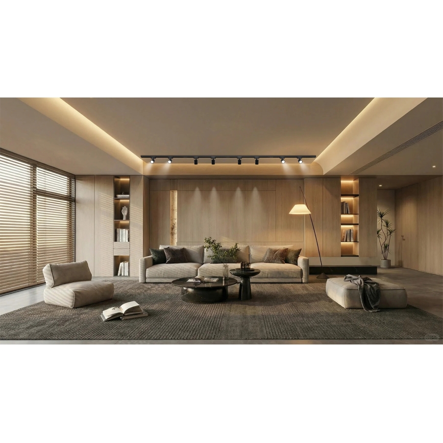 Brilagi - Bodové svietidlo do lištového systému HUSKY 8xGU10/10W/230V čierne