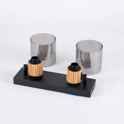 Brilagi - Bodové svietidlo HYGGE 2xE14/15W/230V čierna/dymová