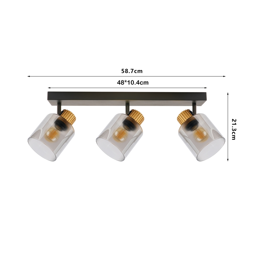 Brilagi - Bodové svietidlo HYGGE 2xE14/15W/230V čierna/dymová