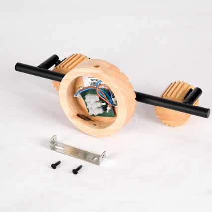 Brilagi - Bodové svietidlo HYGGE 2xE14/15W/230V drevené/dymové