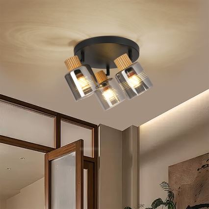 Brilagi - Bodové svietidlo HYGGE 3xE14/15W/230V čierna/dymová