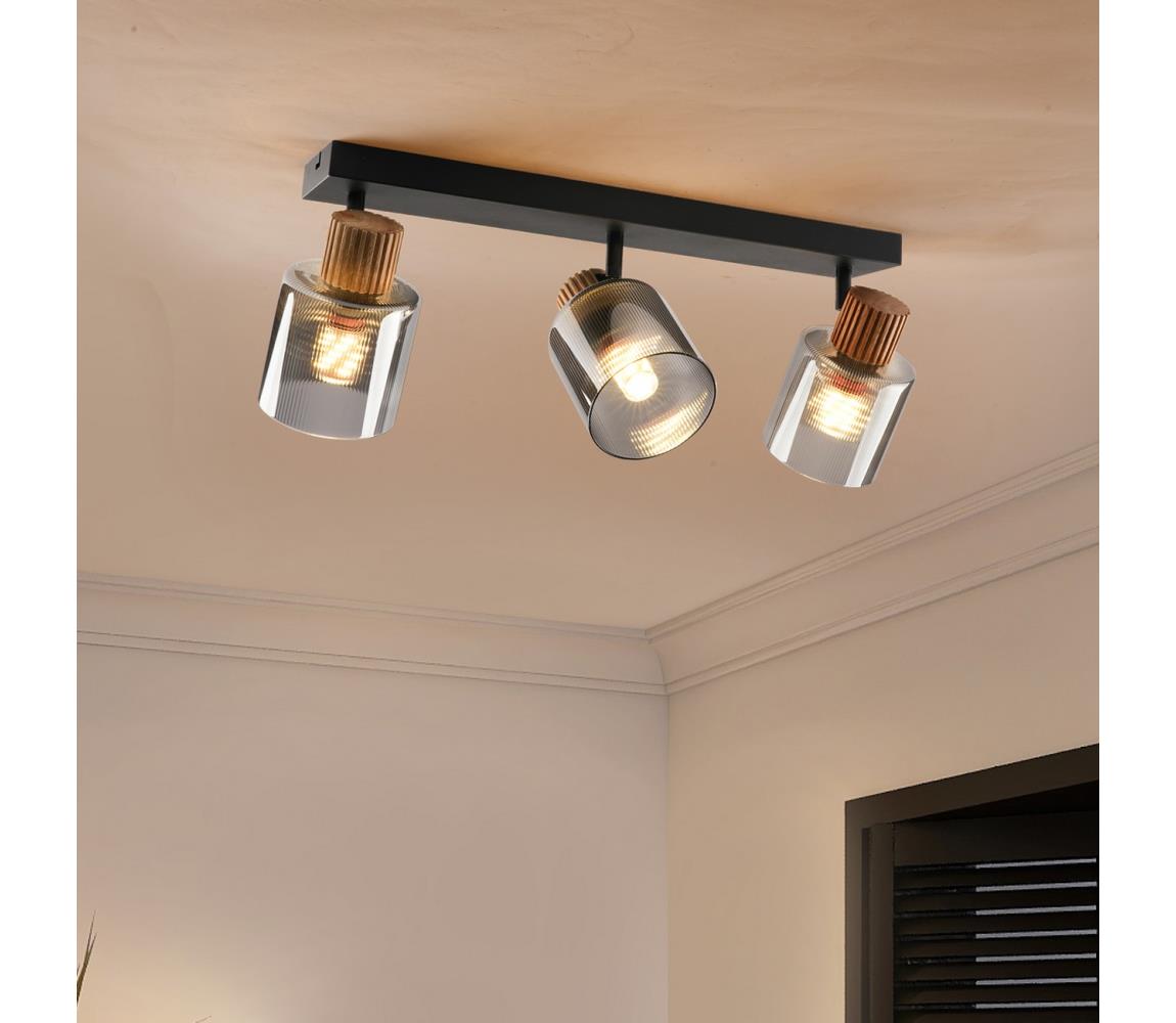 Brilagi - Bodové svietidlo HYGGE 3xE14/15W/230V čierna/dymová BRI440