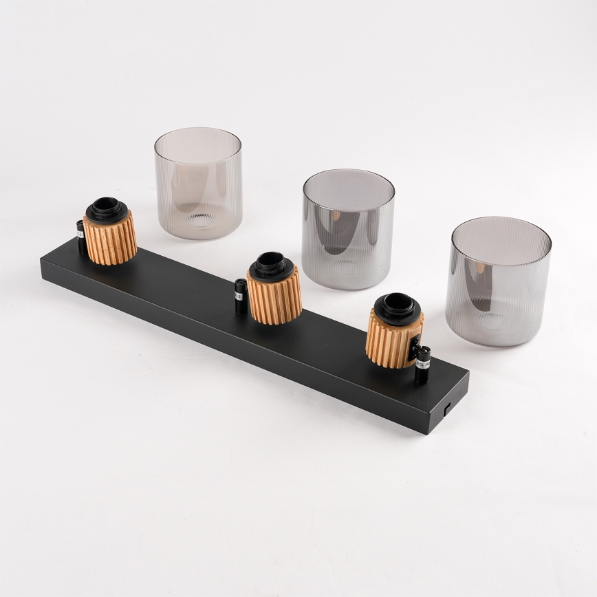 Brilagi - Bodové svietidlo HYGGE 3xE14/15W/230V čierna/dymová