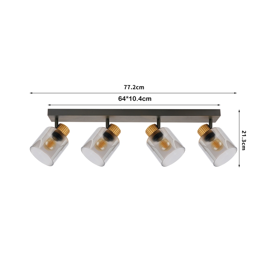Brilagi - Bodové svietidlo HYGGE 3xE14/15W/230V čierna/dymová