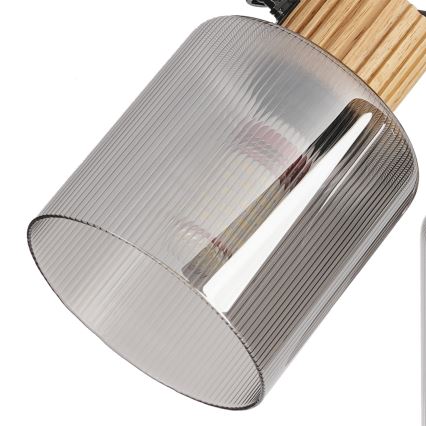 Brilagi - Bodové svietidlo HYGGE 3xE14/15W/230V drevené/dymové