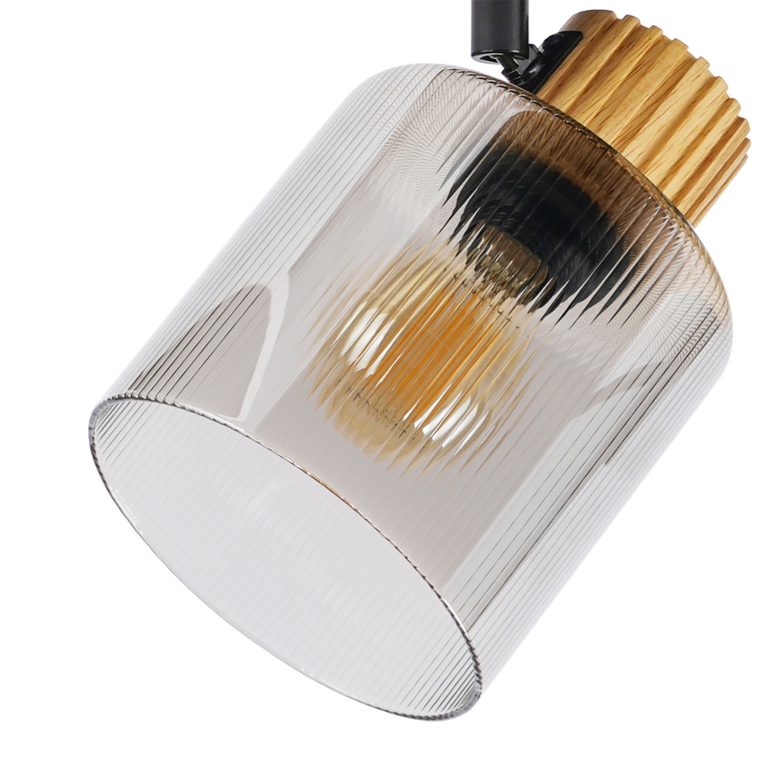 Brilagi - Bodové svietidlo HYGGE 3xE14/15W/230V drevené/dymové