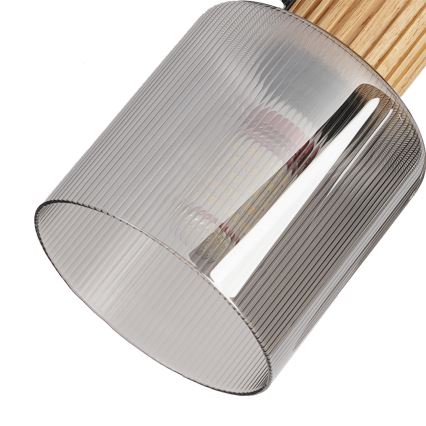 Brilagi - Bodové svietidlo HYGGE 3xE14/15W/230V drevo/dymové