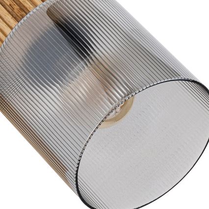 Brilagi - Bodové svietidlo HYGGE 3xE14/15W/230V drevo/dymové