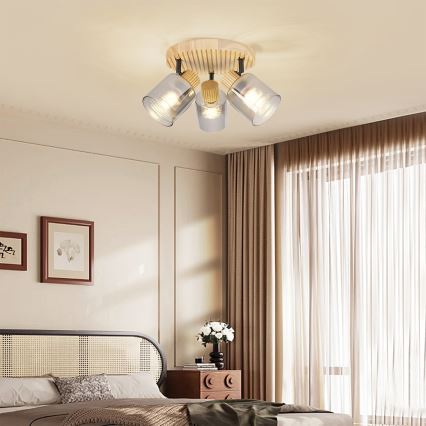 Brilagi - Bodové svietidlo HYGGE 3xE14/15W/230V kaučukovník/dymová