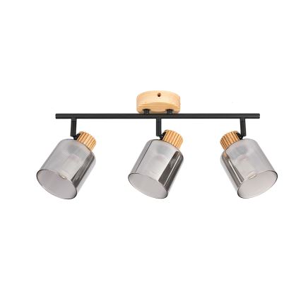 Brilagi - Bodové svietidlo HYGGE 3xE14/15W/230V kaučukovník/dymové
