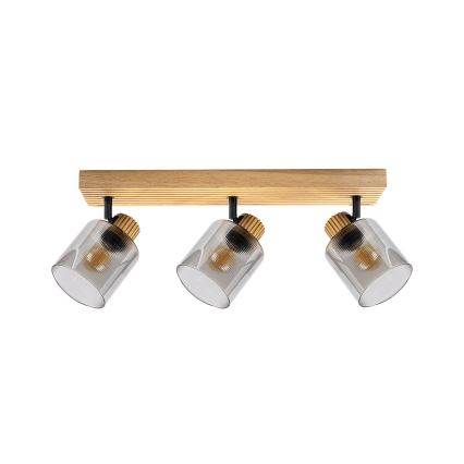 Brilagi - Bodové svietidlo HYGGE 3xE14/15W/230V kaučukovník/dymové