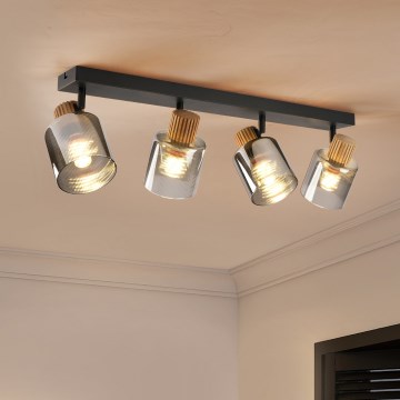 Brilagi - Bodové svietidlo HYGGE 4xE14/15W/230V čierna/dymová